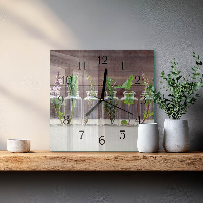 Square wall clock Herbs