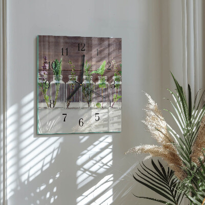 Square wall clock Herbs
