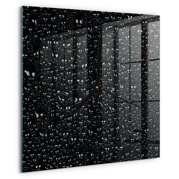 Square wall clock Drops of Water