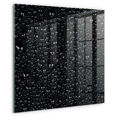 Square wall clock Drops of Water