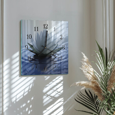 Square wall clock Water lily