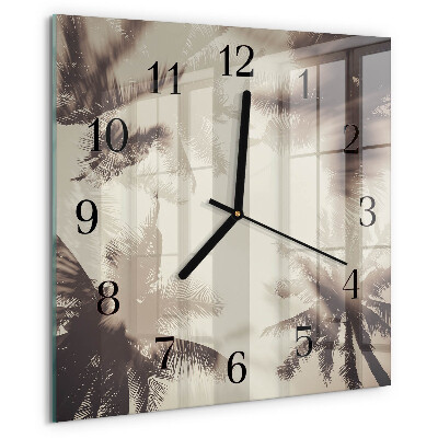 Square wall clock Palm trees