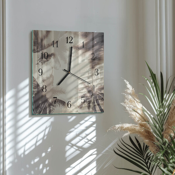 Square wall clock Palm trees