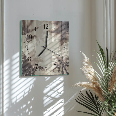 Square wall clock Palm trees