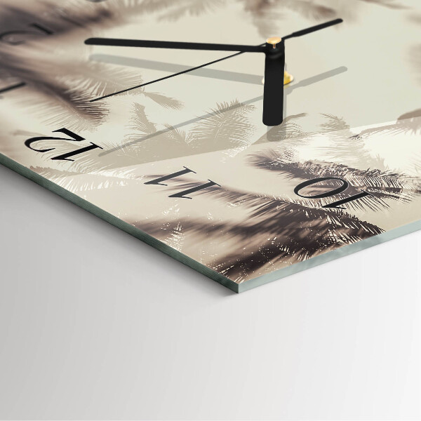 Square wall clock Palm trees