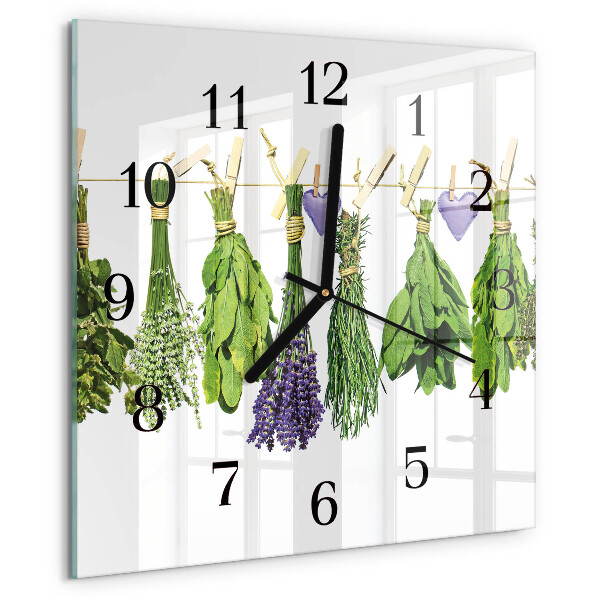 Square wall clock Herbs