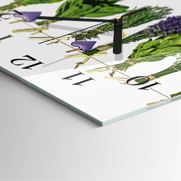 Square wall clock Herbs