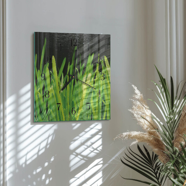 Square wall clock Grass