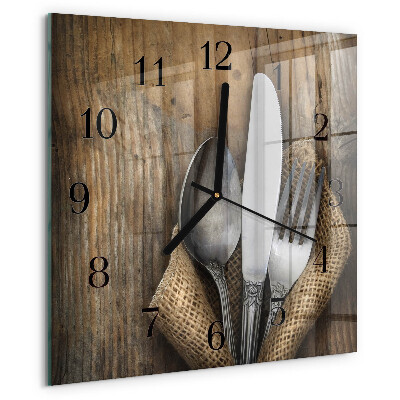Square wall clock Cutlery