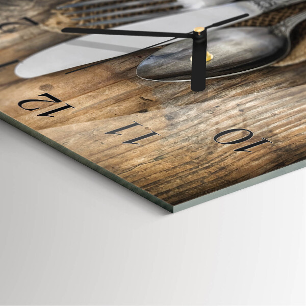Square wall clock Cutlery