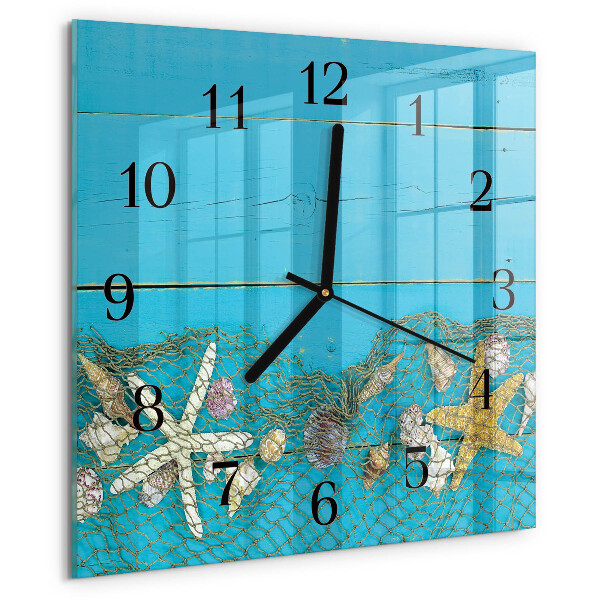 Square wall clock Sea treasures