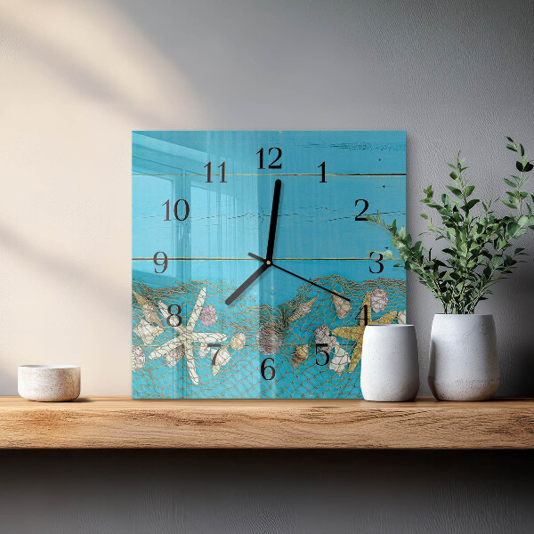 Square wall clock Sea treasures