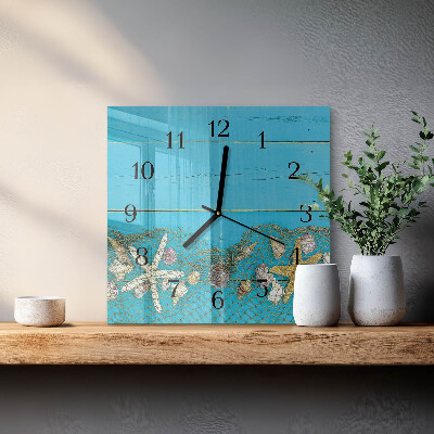 Square wall clock Sea treasures
