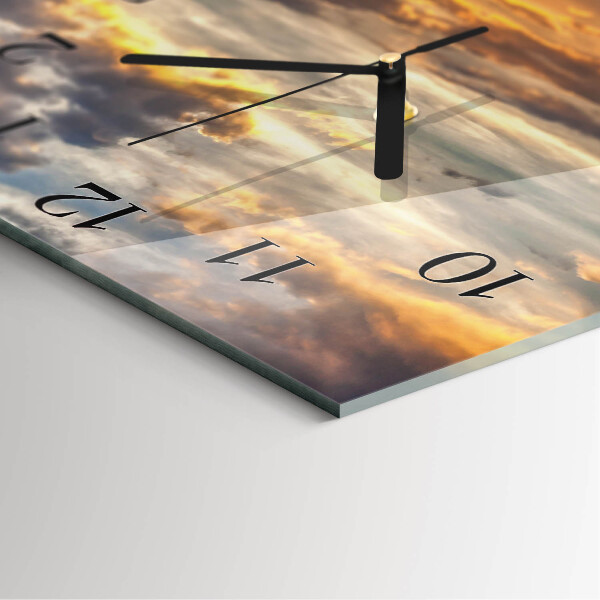 Square wall clock Sunset