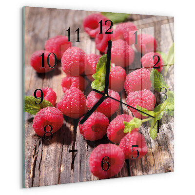 Square wall clock Raspberries