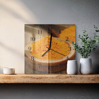 Square wall clock Turmeric