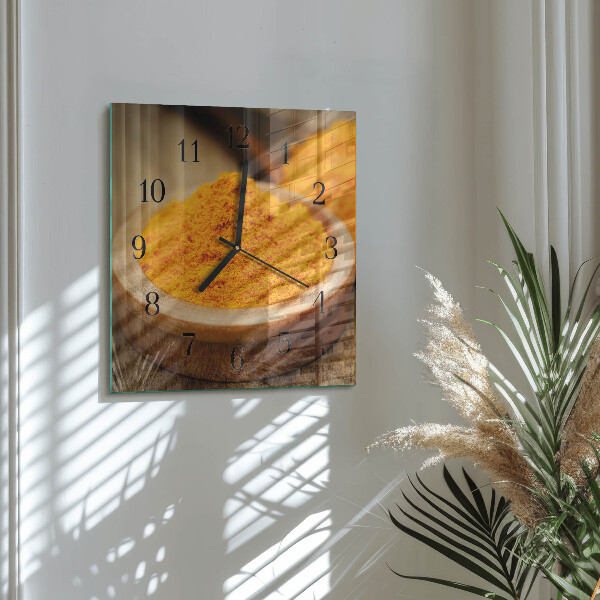 Square wall clock Turmeric