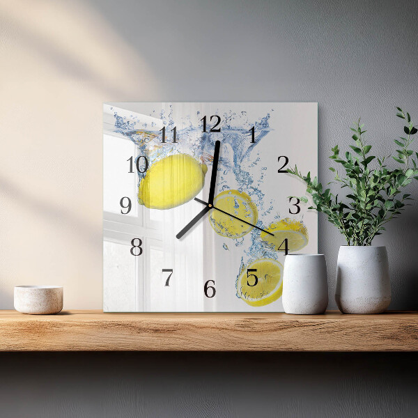 Square wall clock Lemons