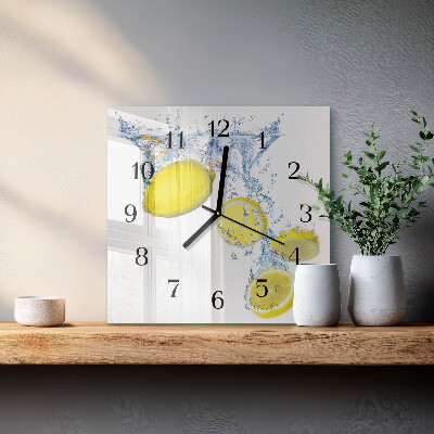 Square wall clock Lemons