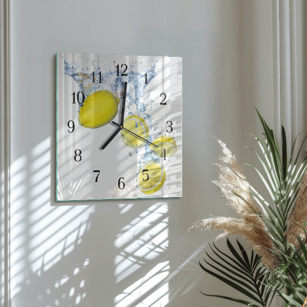 Square wall clock Lemons