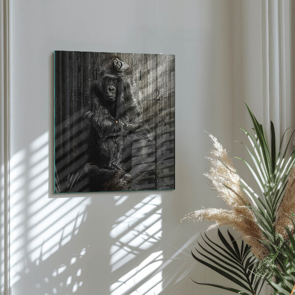 Square wall clock Gorilla