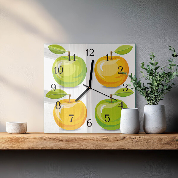 Square wall clock Apples