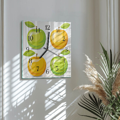 Square wall clock Apples
