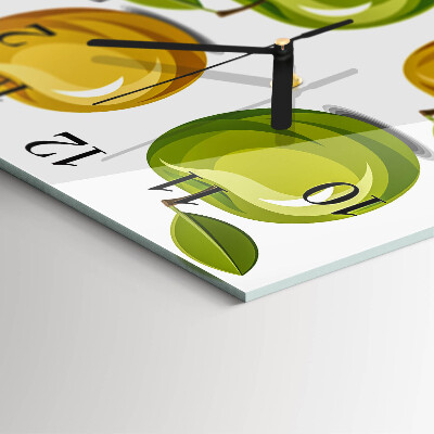 Square wall clock Apples