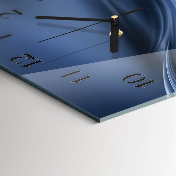 Square wall clock Blue waves