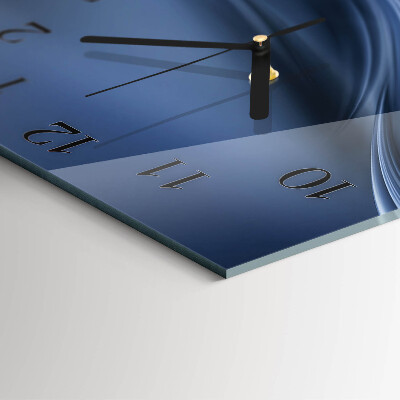 Square wall clock Blue waves