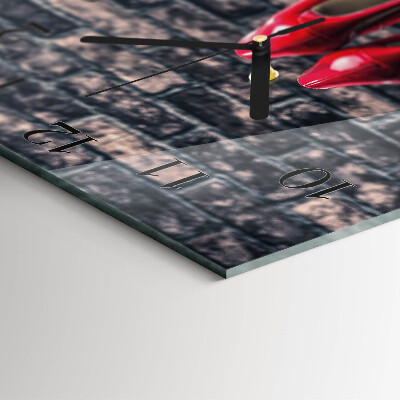 Square wall clock Red high heels