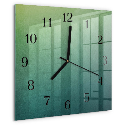 Square wall clock Green gradient