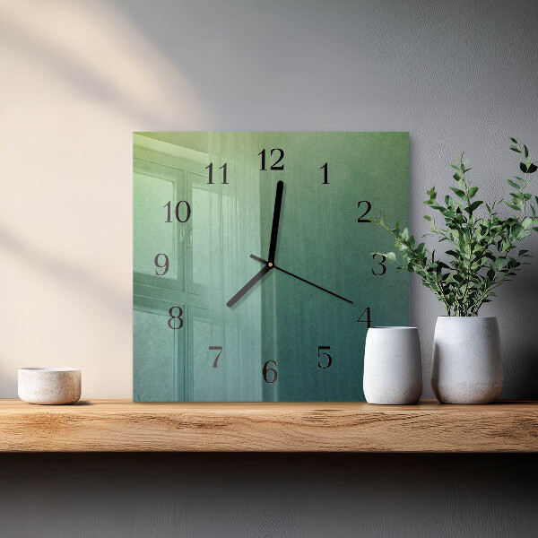 Square wall clock Green gradient