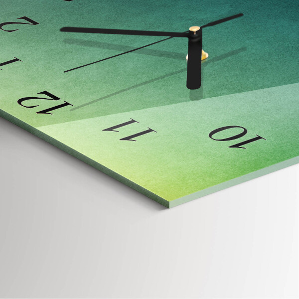 Square wall clock Green gradient