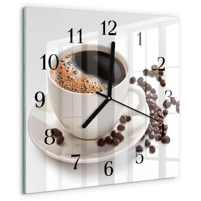 Square wall clock Cup of Coffee