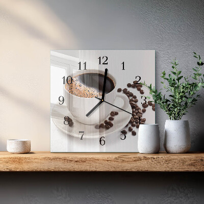 Square wall clock Cup of Coffee