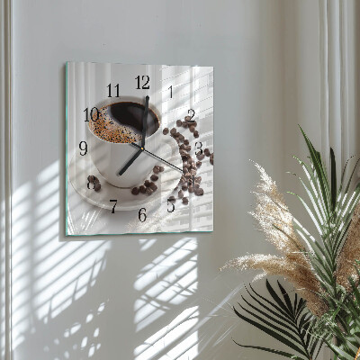 Square wall clock Cup of Coffee