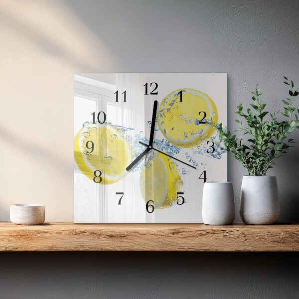 Square wall clock Lemons