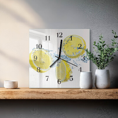 Square wall clock Lemons