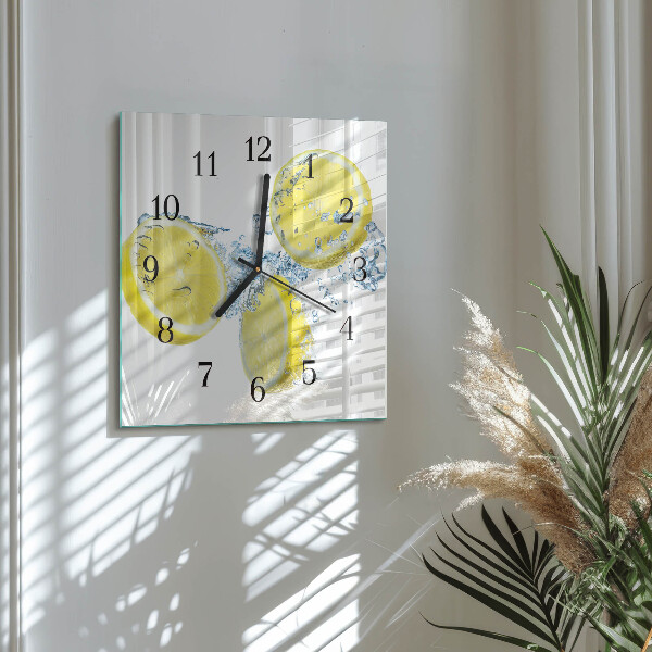 Square wall clock Lemons