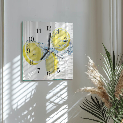 Square wall clock Lemons