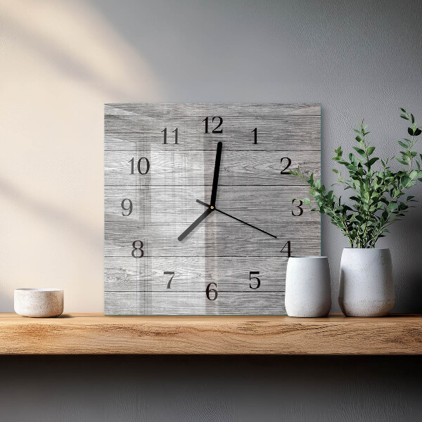 Square wall clock Gray wood