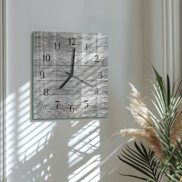 Square wall clock Gray wood