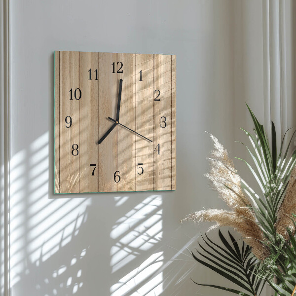 Square wall clock Wood