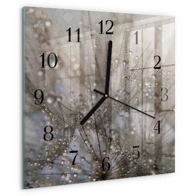 Square wall clock Dew drops