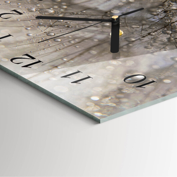 Square wall clock Dew drops