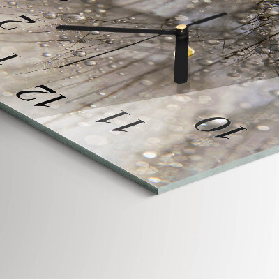Square wall clock Dew drops