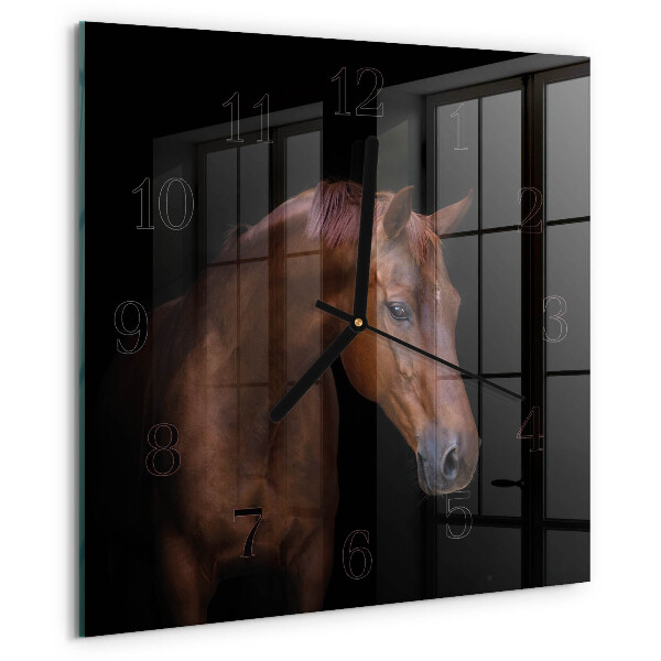 Square wall clock Horse