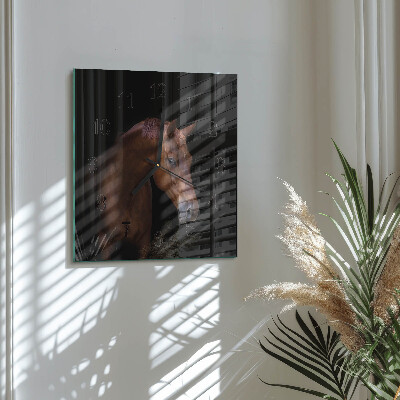 Square wall clock Horse