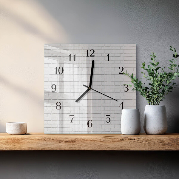 Square wall clock Brick Wall